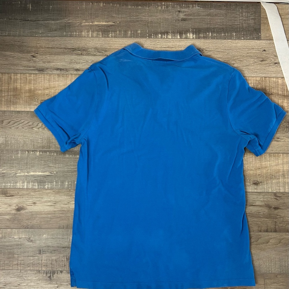Burberry Vibrant Blue Polo with Check Accent - 65 - Picture 3 of 7